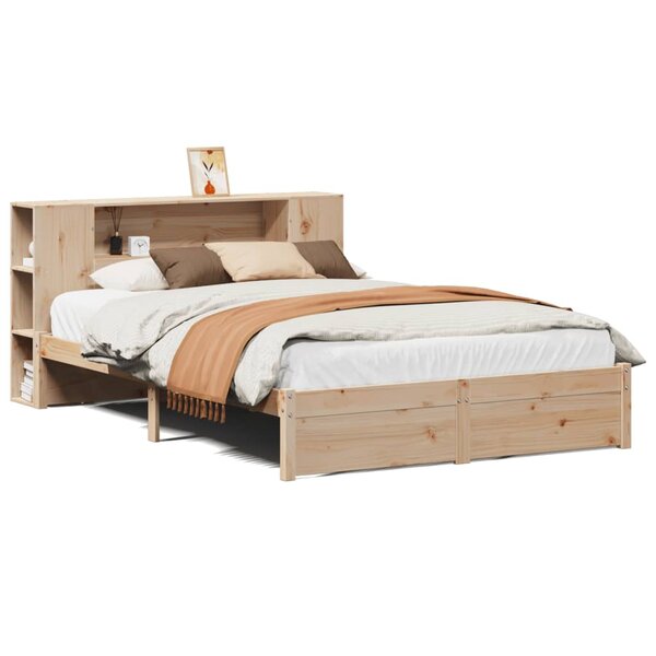 vidaXL Lit bibliothèque sans matelas 160x200 cm bois massif de pin