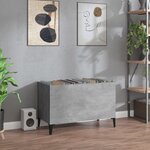 vidaXL Armoire à disques gris béton 74 5x38x48 cm bois d'ingénierie