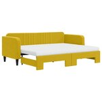 vidaXL Lit de jour avec lit gigogne et matelas jaune 80x200 cm velours