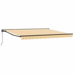 vidaXL Auvent Rétractable Jaune et blanc 400 × 300 cm