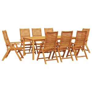 vidaXL Ensemble de salle à manger pour jardin 9 Pièces Marron