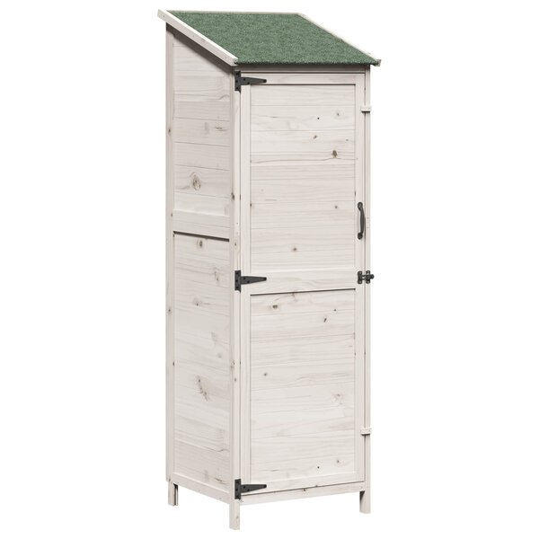 vidaXL Abri de jardin Blanc 59 5 x 56 x 176 5 cm Bois de Sapin Massif