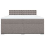 vidaXL Sommier à lattes de lit avec matelas Taupe 200x200 cm Tissu