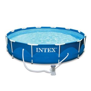 INTEX Kit piscine tubulaire ronde Métal Frame - Ø 3,65 x 0,76 m