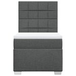 vidaXL Sommier à lattes de lit avec matelas Gris foncé 80x200 cm Tissu