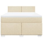 vidaXL Sommier à lattes de lit avec matelas Crème 140x200 cm Tissu