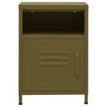 vidaXL Table de chevet Vert olive 35x35x51 cm Acier