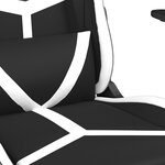 vidaXL Chaise de jeu de massage avec repose-pied Noir&Blanc Similicuir