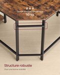 Bureau informatique table d'angle bureau poste de travail avec étagère de rangement table informatique pour maison et bureau montage facile 138 x 138 x 75 cm brun rustique 12_0004654