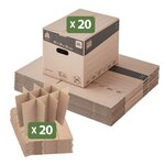 Pack and Move - Lot 240 croisillons de calage déménagement avec carton - 40 x 30 x 30 cm - Pour verres et bouteilles - Carton renforcé