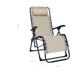 vidaXL Chaise pliable de terrasse Crème Textilène