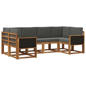 vidaXL Ensemble de canapés d'extérieur 6 pc Naturel et Anthracite