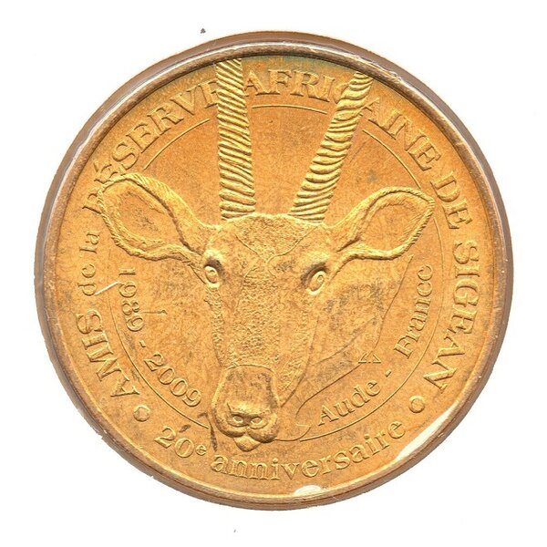 Mini médaille Monnaie de Paris 2009 - Amis de la réserve africaine de Sigean (oryx)