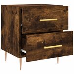 vidaXL Tables de chevet 2Pièces chêne fumé 40x35x47 5cm bois d’ingénierie