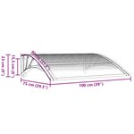 vidaXL Auvent de porte Noir 100x75 cm Polycarbonate
