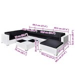 vidaXL Salon de jardin 8 Pièces avec coussins Résine tressée Blanc