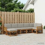 vidaXL Ensemble de canapés d'extérieur 7 Pièces Naturel et gris clair
