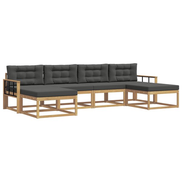 vidaXL Ensemble de canapés d'extérieur 6 pc Blanc et anthracite