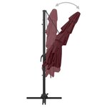 vidaXL Parasol de jardin à 4 niveaux mât en aluminium rouge bordeaux