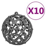 vidaXL Set de boules de Noël avec pic et 300 LED 120Pièces Blanc et gris