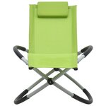 vidaXL Chaise longue pour enfants Acier Vert