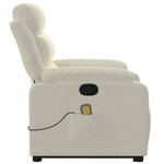 vidaXL Fauteuil de massage inclinable Crème Velours