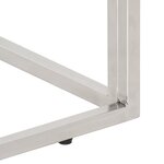 vidaXL Table basse argenté acier inoxydable et verre trempé