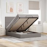 VidaXL Cadre de lit ottoman avec matelas taupe 140x200 cm tissu