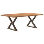 vidaXL Table à manger et bord naturel bois massif chêne
