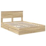 vidaXL Lit de Rangement Chêne Sonoma 140 x 200 cm Bois d'ingénierie