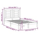 vidaXL Cadre de lit Blanc Bois de pin massif 120x200 cm