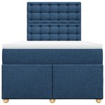 vidaXL Sommier à lattes de lit avec matelas bleu 120x190 cm tissu