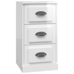 vidaXL Buffet blanc brillant 36x35 5x67 5 cm bois d'ingénierie