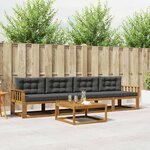 vidaXL Ensemble de canapés d'extérieur 5 Pièces Naturel et Anthracite