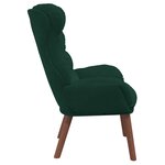 vidaXL fauteuil Vert foncé 69 x 74 x 93 cm Velours