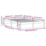 vidaXL Cadre de lit sans matelas noir bois massif 120x190 cm