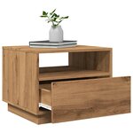vidaXL Table basse avec lumières LED chêne artisanal 50x49x40 cm