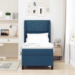 vidaXL Lit à ressorts avec matelas Bleu 80 x 200 cm tissu