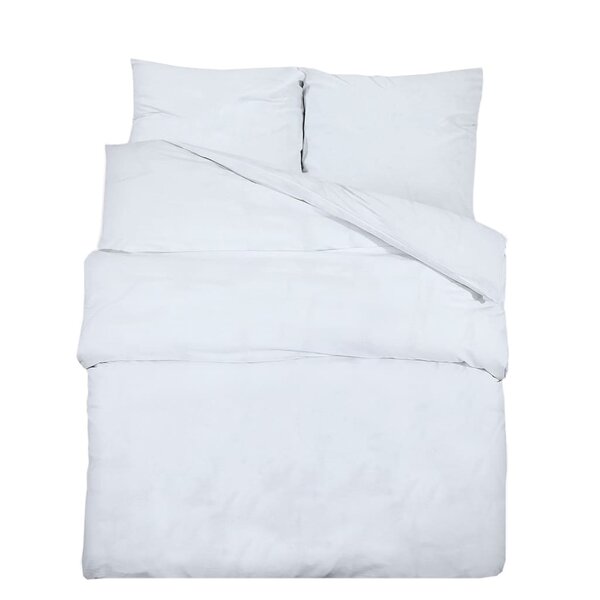 vidaXL Ensemble de housse de couette Blanc 260x220 cm Microfibre