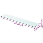 vidaXL Panneau pour étagère Verre transparent 80 x 15 cm