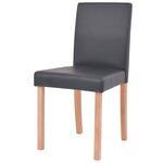 vidaXL Table et chaises 7 Pièces Cuir synthétique Chêne Noir