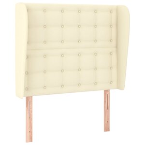 vidaXL Tête de lit avec oreilles Crème 93x23x118/128 cm Similicuir