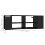 vidaXL Meuble TV mural Noir brillant 102x35x35 cm Bois d’ingénierie