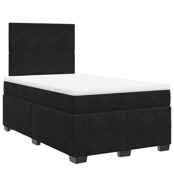 vidaXL Sommier à lattes de lit avec matelas Noir 120x200 cm Velours
