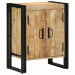 vidaXL Meuble à Chaussures avec étagère Noir Bois de manguier massif