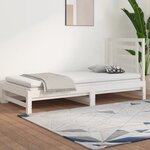 vidaXL Lit coulissant Blanc 2x(90x200) cm Bois de pin massif