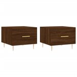 vidaXL Tables basses 2 Pièces chêne marron 50x50x40 cm bois d'ingénierie