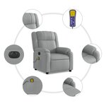 vidaXL Fauteuil de massage inclinable électrique gris clair tissu