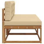 vidaXL Sofa de milieu extérieur avec coussin 2 Pièce Naturel