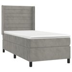 vidaXL Sommier à lattes de lit et matelas et LED Gris clair 90x200cm